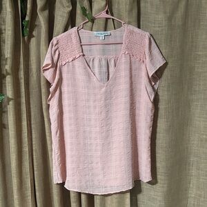 Knox Rose Blush Pink Textured Blouse